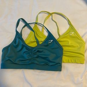 Gently used Gymshark sports bras - cinched front, no padding